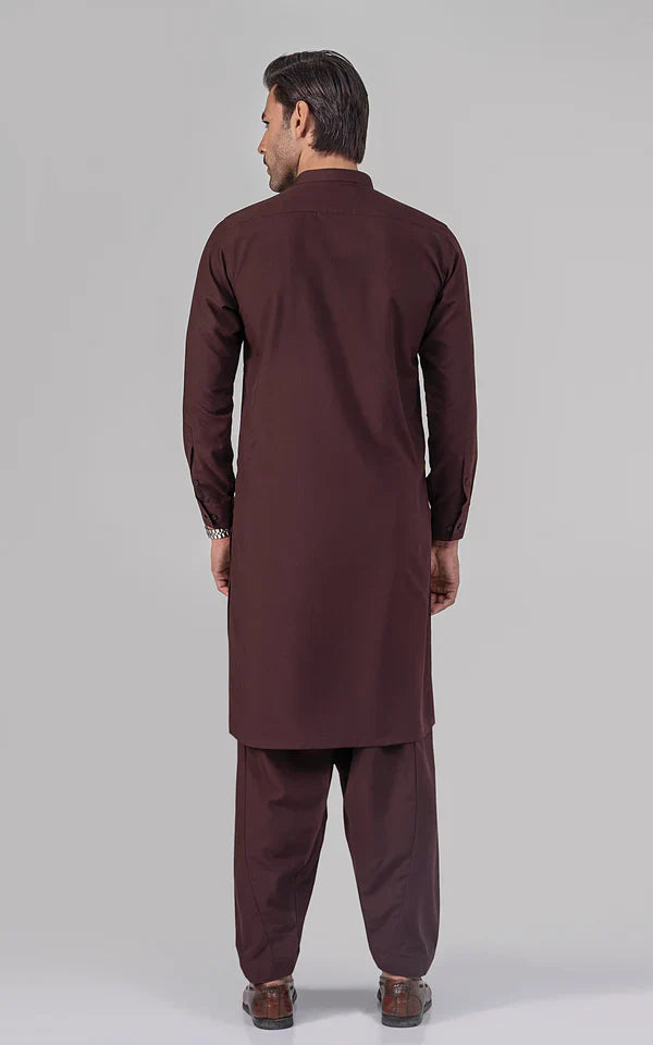 Wash & Wear - Premium Shalwar Kameez - Maroon