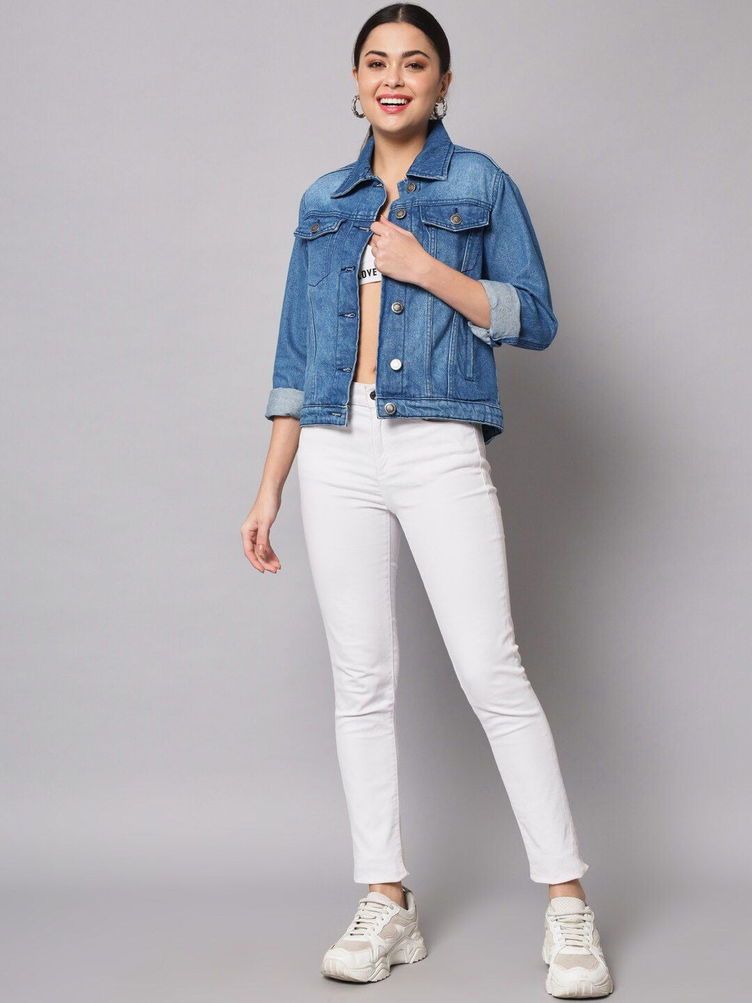 Women Washed Cotton Crop Denim Jacket – Lightweight Breathable Jacket for Pakistan | DENIMS