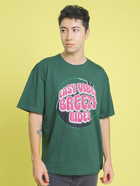 Unisex Typography Printed Round Neck Cotton Oversized T-shirt – Trendy Streetwear in Pakistan | DENIMS