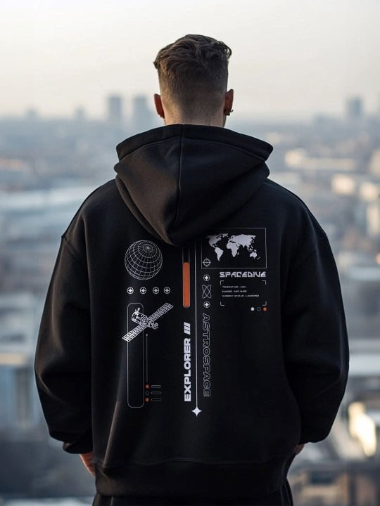 Men Oversized Printed Hooded Sweatshirt – Streetwear Hoodie for Casual Style in Pakistan | DENIMS