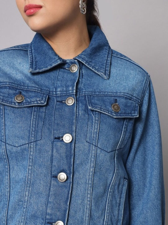 Women Washed Cotton Crop Denim Jacket – Lightweight Breathable Jacket for Pakistan | DENIMS