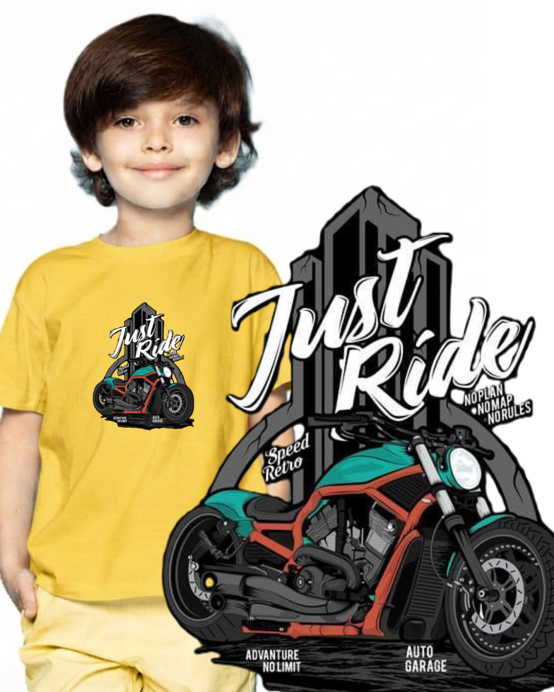 Chopper Bike Printed Kids T-shirt