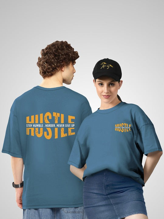 Unisex Pack of 2 HustleH Printed Cotton Oversized T-Shirts – Twinny Zone Graphic Tees for Men & Women in Pakistan | DENIMS