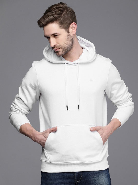 Men White Hooded Sweatshirt – Comfortable Cotton Hoodie for Winter in Pakistan | DENIMS