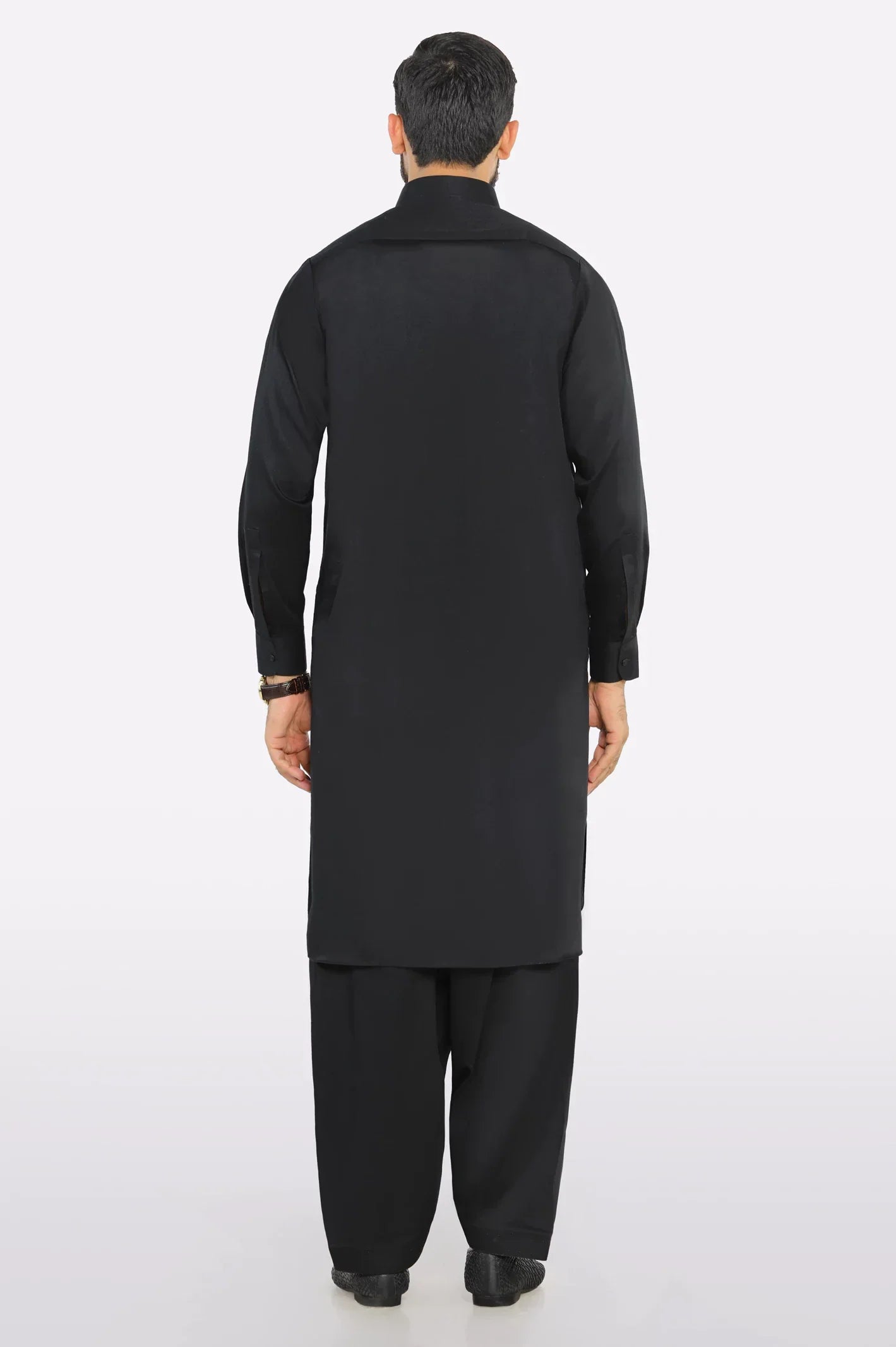 Black Men's Cotton Shalwar Kameez