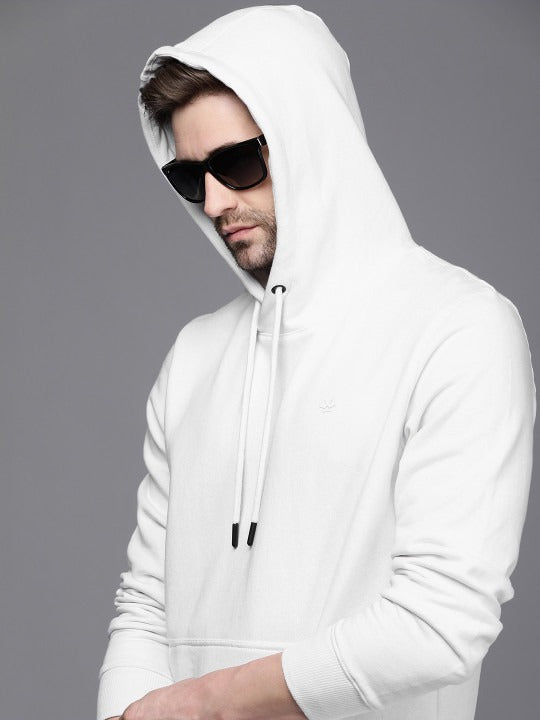 Men White Hooded Sweatshirt – Comfortable Cotton Hoodie for Winter in Pakistan | DENIMS
