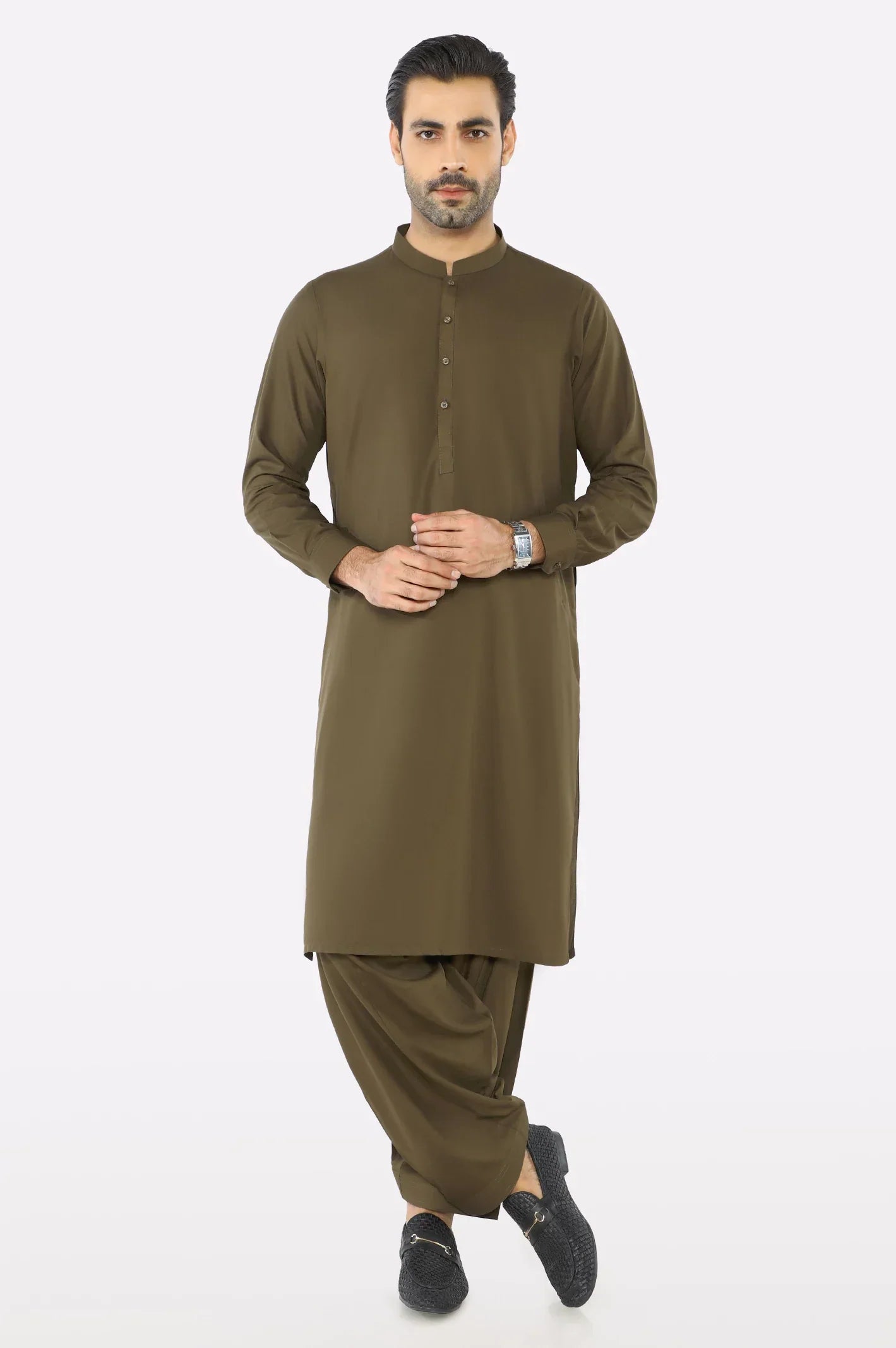 Dark Green Wash & Wear Shalwar Kameez