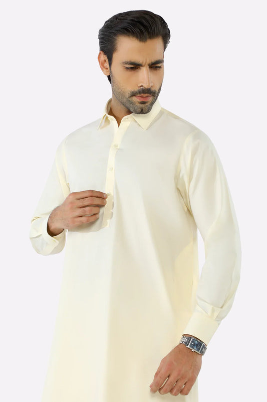 Cream Wash & Wear Shalwar Kameez