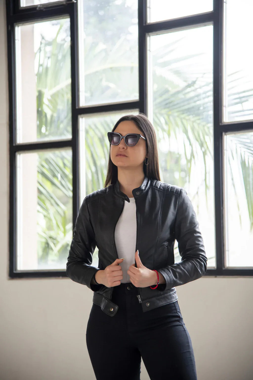 Roadster Jet Black Biker Leather Jacket