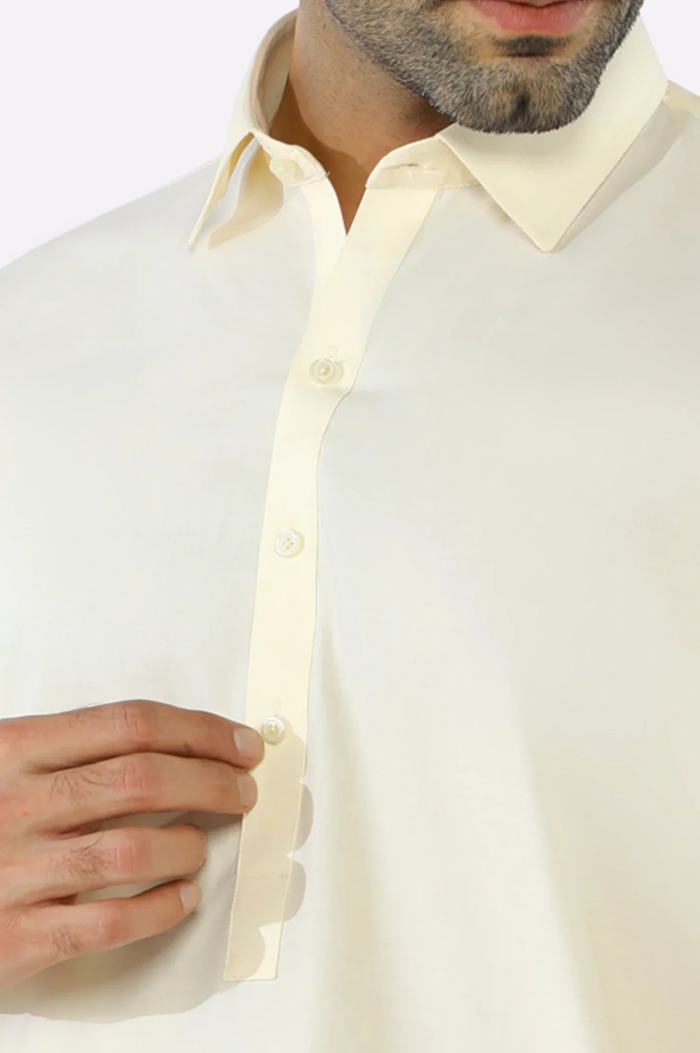 Cream Wash & Wear Shalwar Kameez