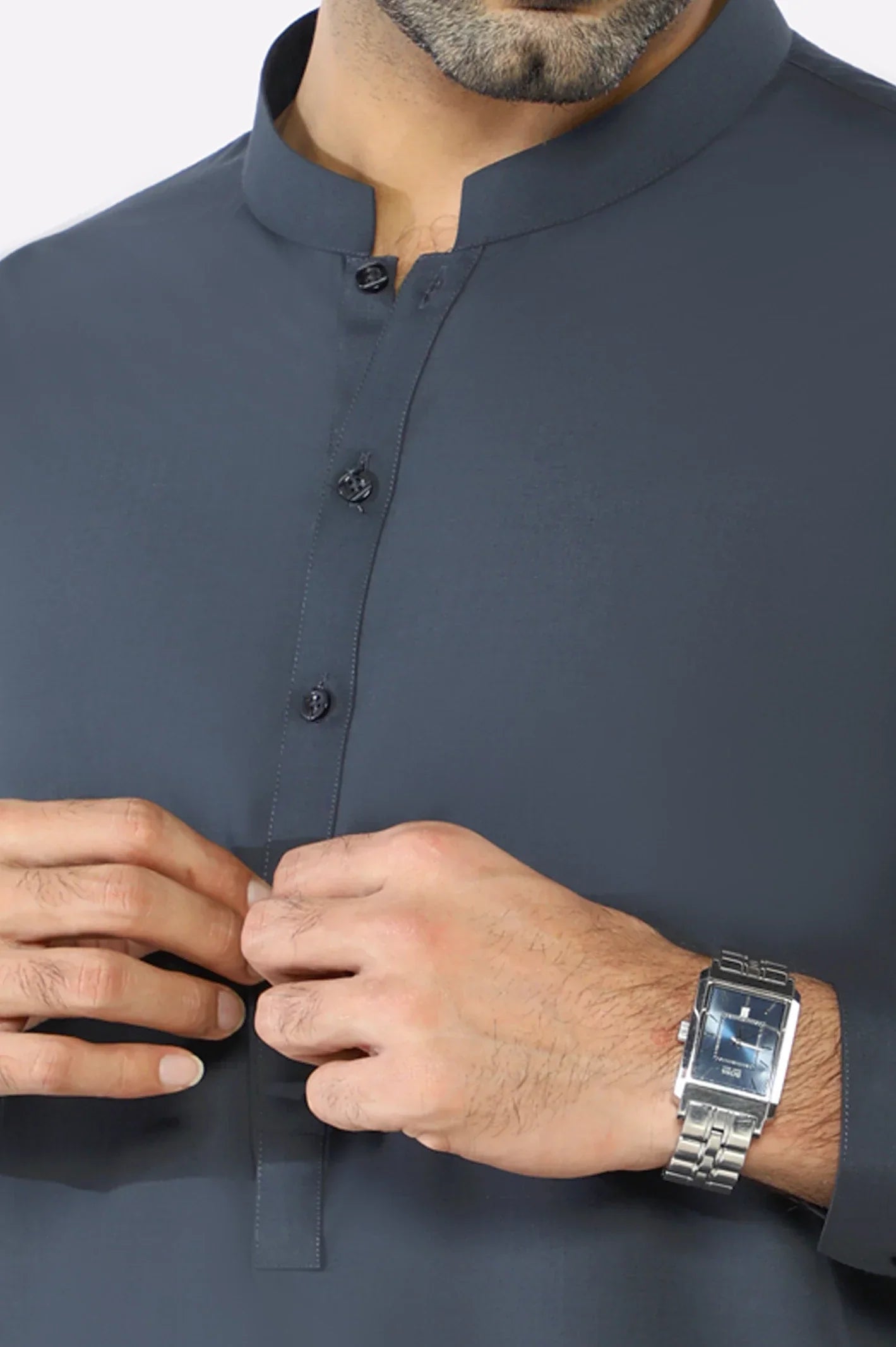 Dark Grey Wash & Wear Shalwar Kameez