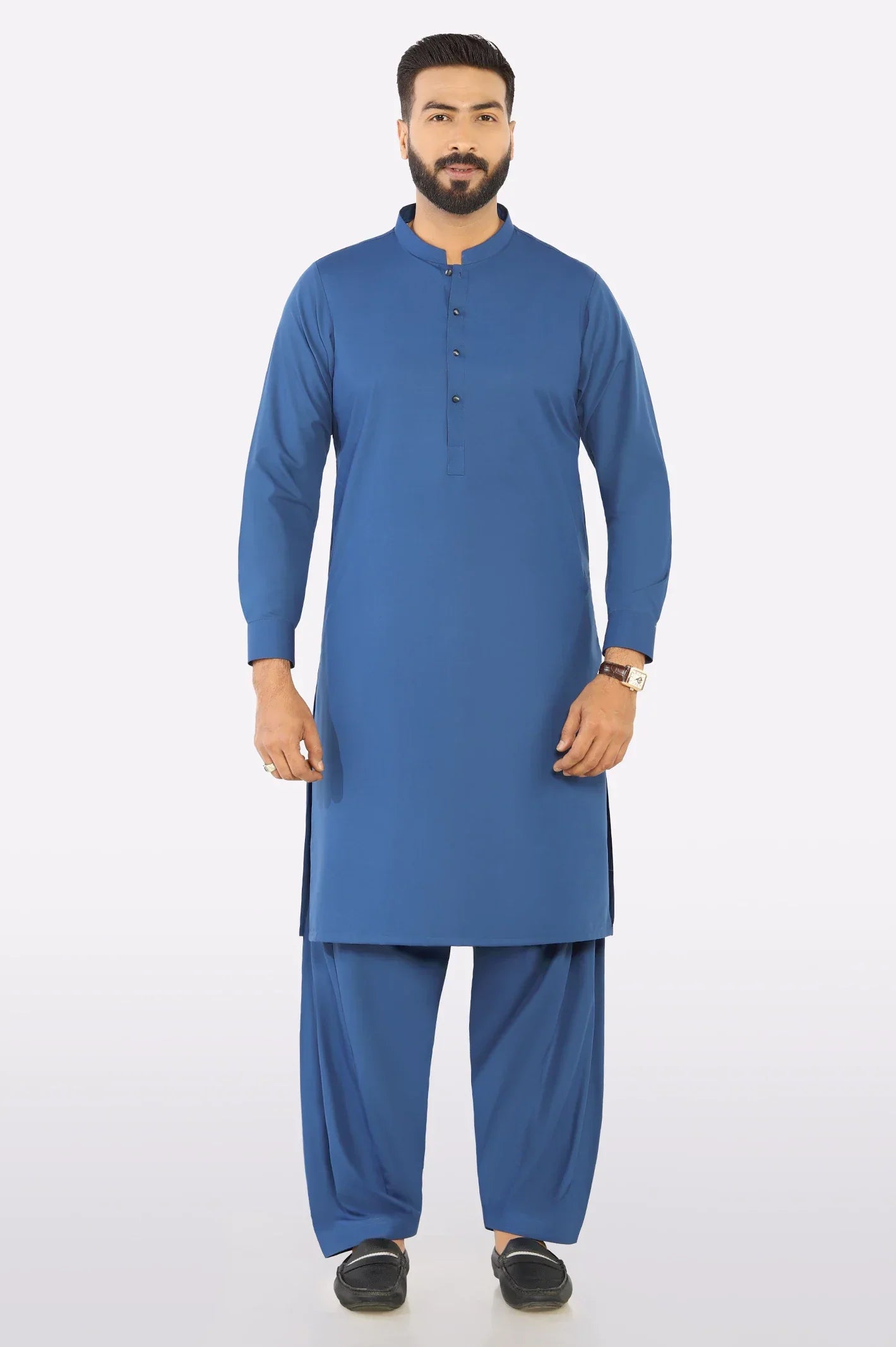 Dark Blue Wash & Wear Shalwar Kameez