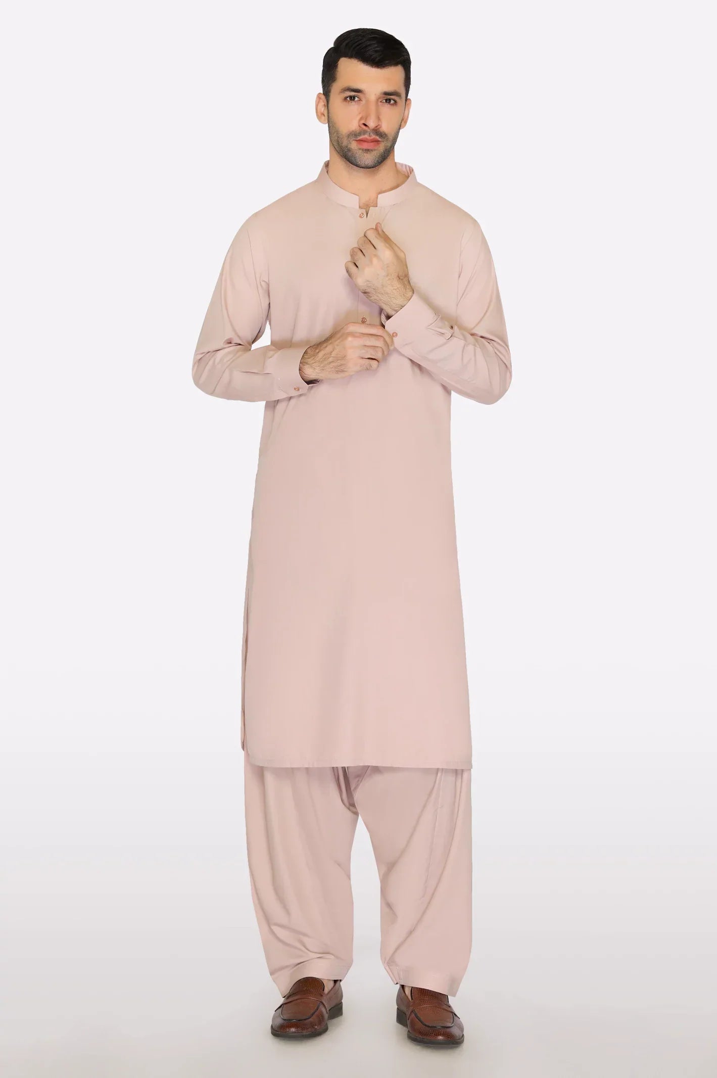 Light Brown Wash & Wear Shalwar Kameez