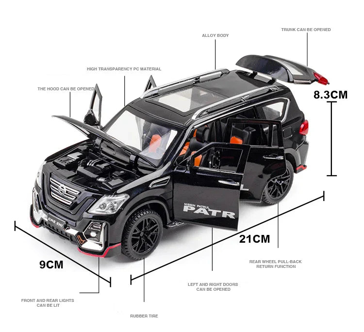 1:24 Nissan Patrol Alloy Car Model Diecasts Metal Toy | Showpiece Car