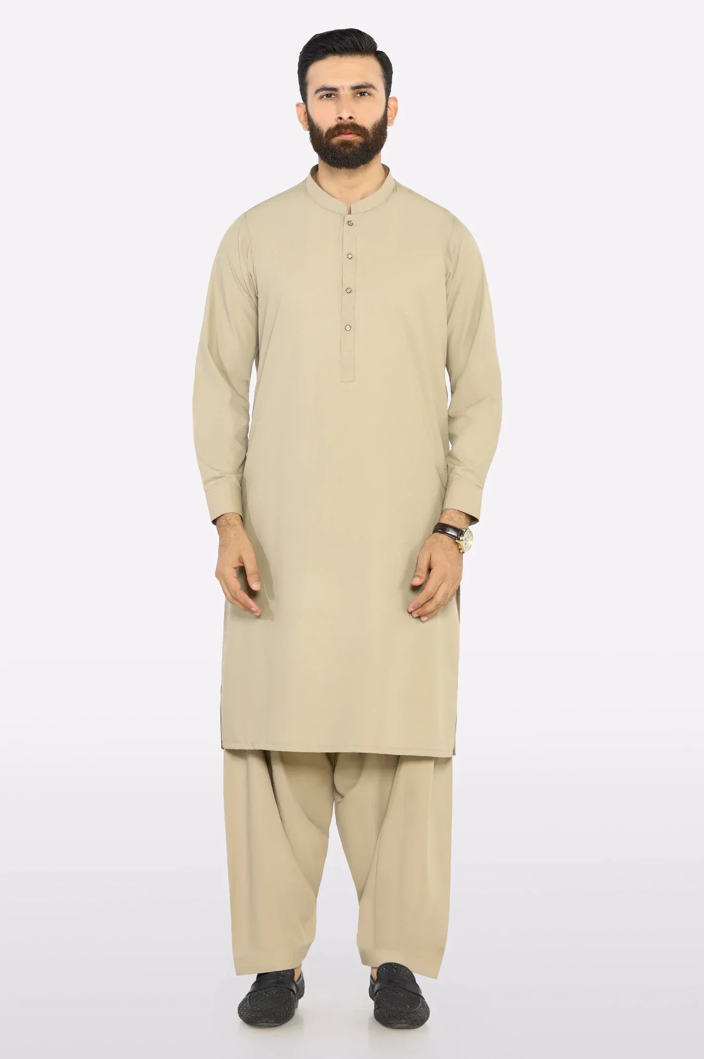 Fawn Wash & Wear Shalwar Kameez For Men's
