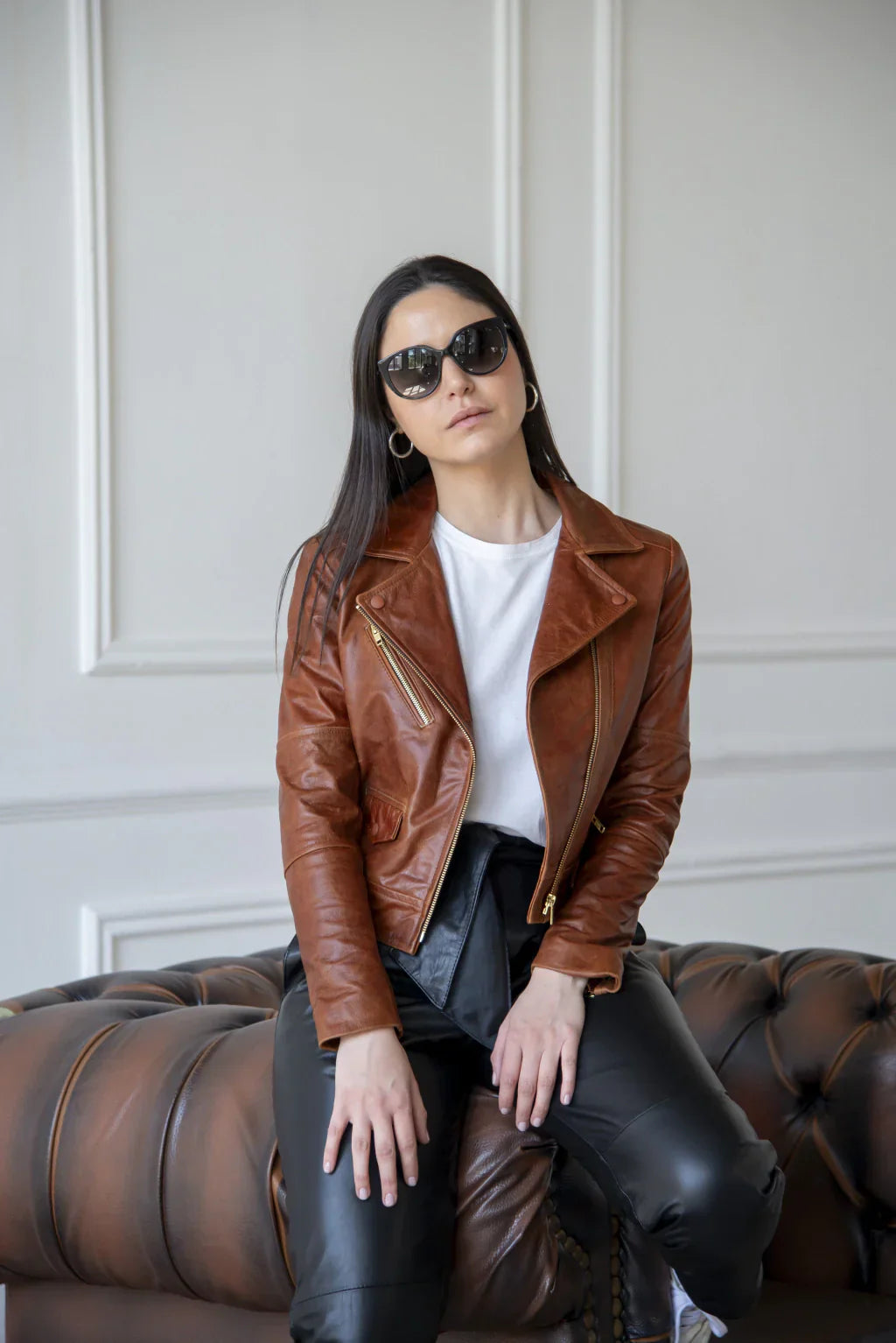 Stealth Rider Brown Leather Jacket