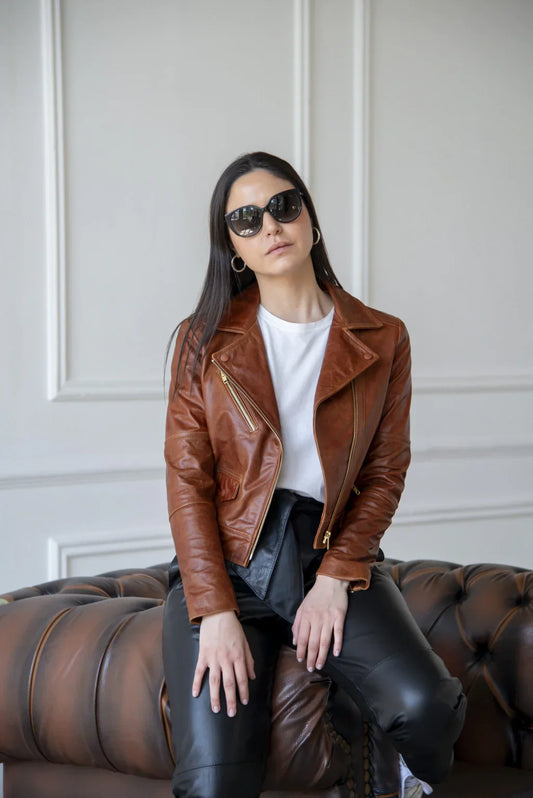 Stealth Rider Brown Leather Jacket