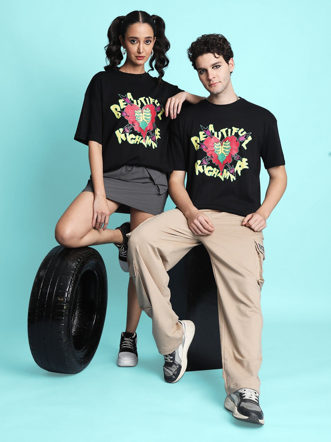 Unisex Graphic Printed Round Neck Cotton T-shirt – Trendy Everyday Wear in Pakistan | DENIMS