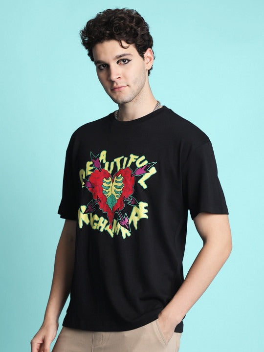 Unisex Graphic Printed Round Neck Cotton T-shirt – Trendy Everyday Wear in Pakistan | DENIMS