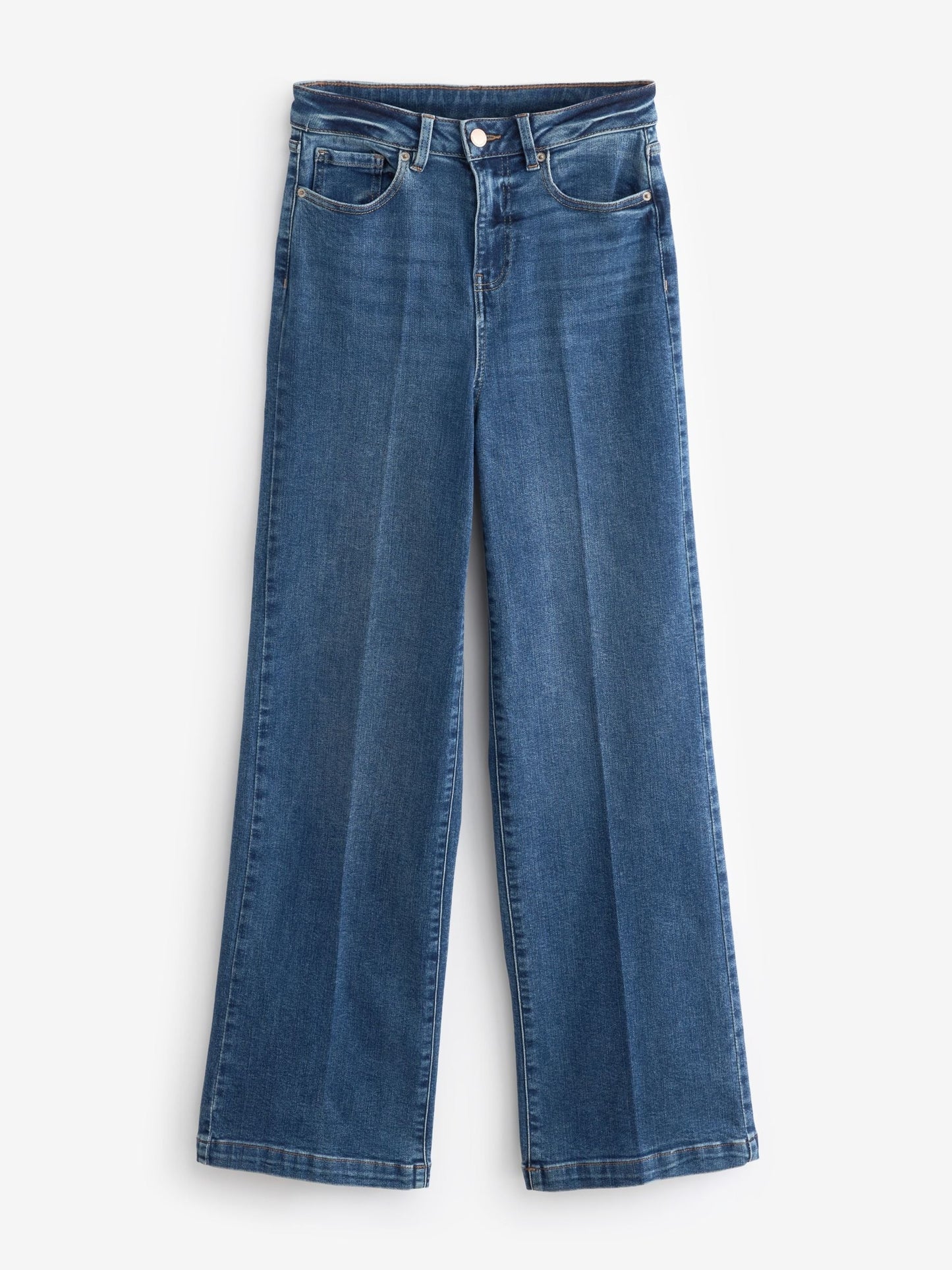 Women Dark Blue Wide Leg Hourglass Jeans – High Waist Flattering Fit Denim Pants in Pakistan | DENIMS