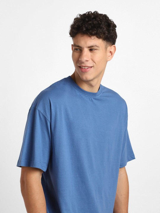 Round Neck Short Sleeves Oversized Cotton T-Shirt for Men – Breathable Summer Wear in Pakistan | DENIMS