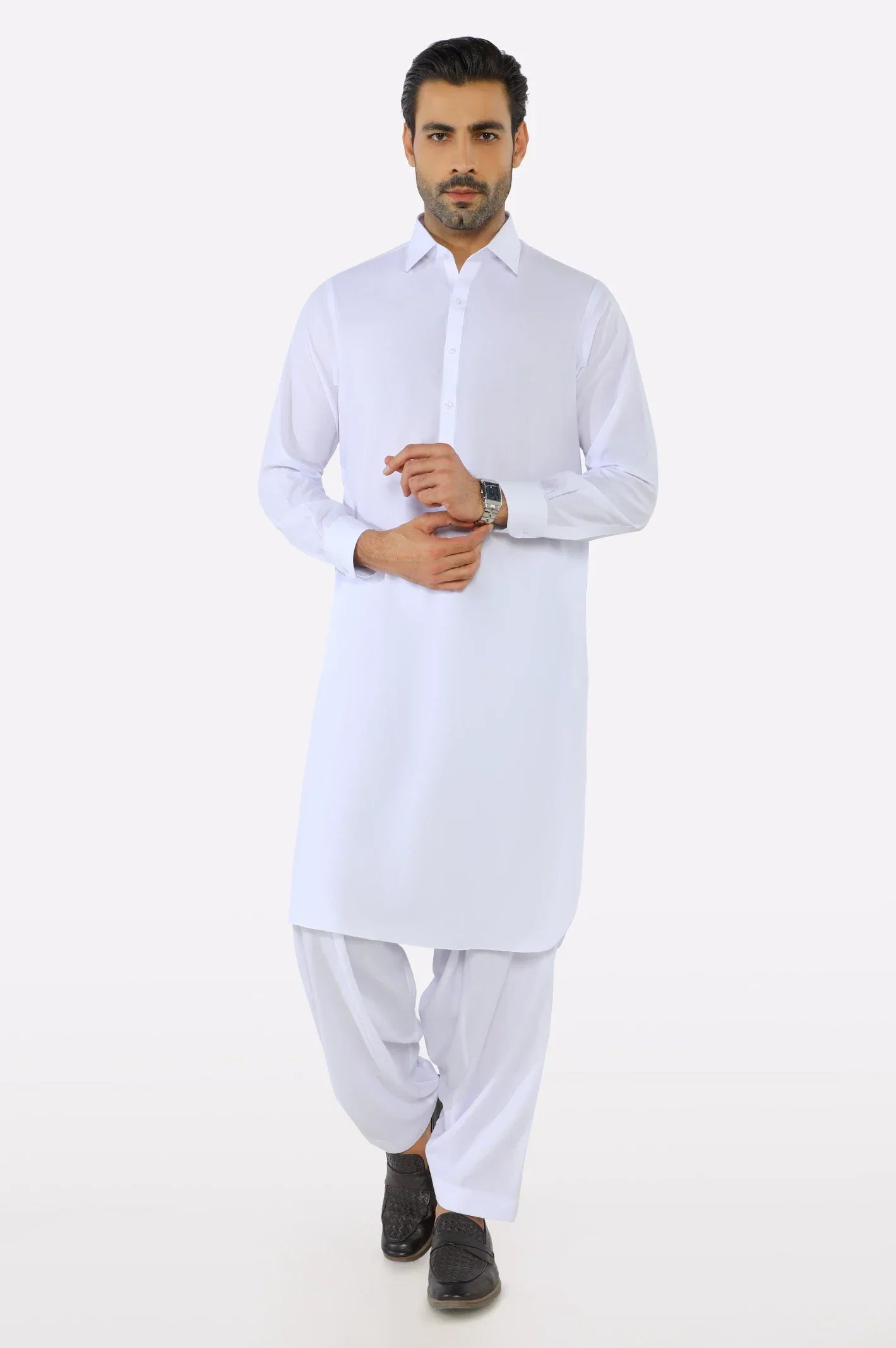 White Wash & Wear Shalwar Kameez For Men's