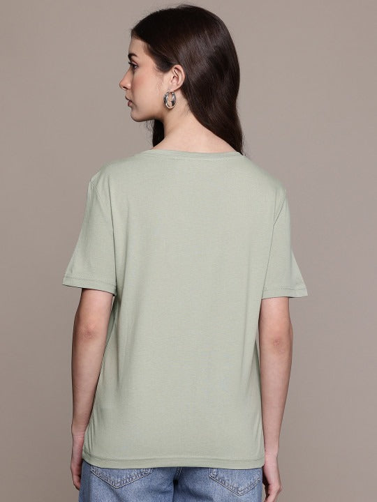 V-Neck Pure Cotton T-Shirt for Women in Pakistan