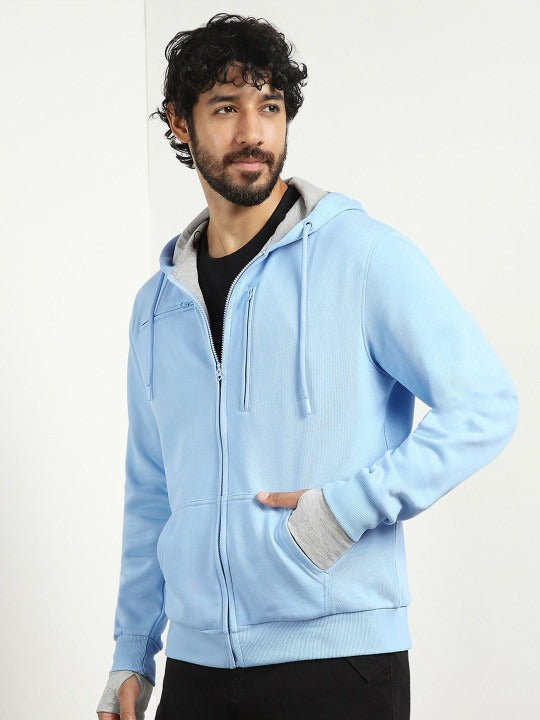 Men Blue Hooded Sweatshirt – Stylish & Comfortable Winter Hoodie in Pakistan