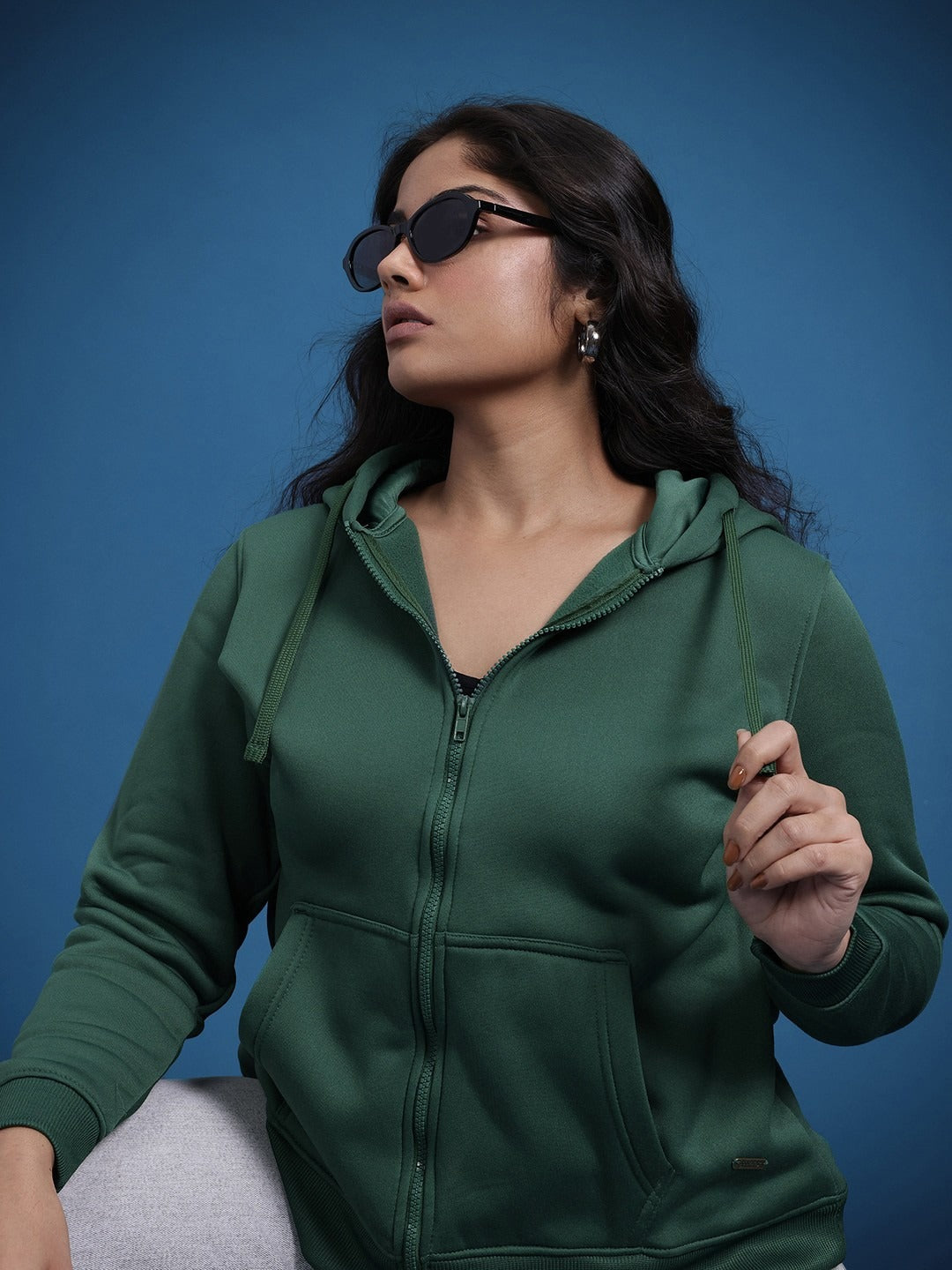 The Life Co. Plus Size Olive Green Hooded Hoodie — Plus Size Zip Hoodie Pakistan