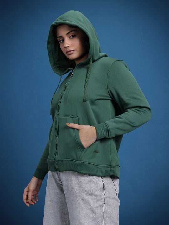 The Life Co. Plus Size Olive Green Hooded Hoodie — Plus Size Zip Hoodie Pakistan