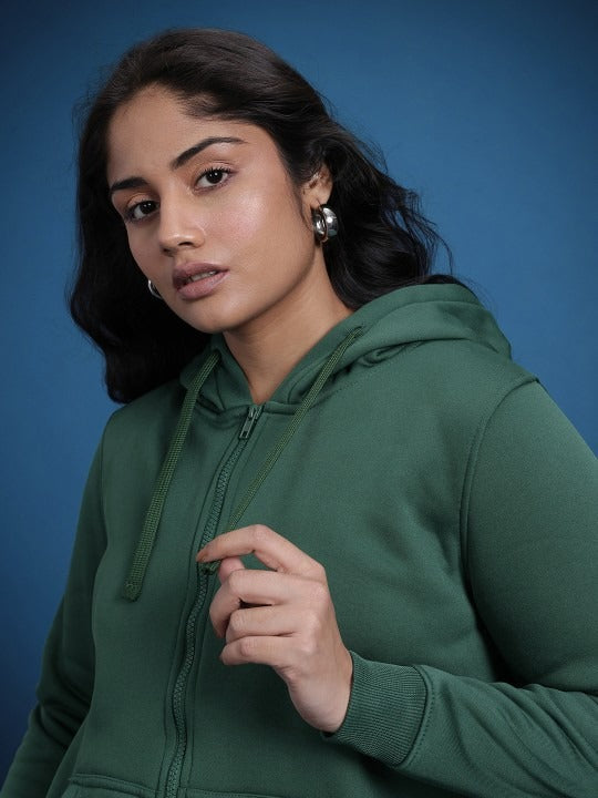 The Life Co. Plus Size Olive Green Hooded Hoodie — Plus Size Zip Hoodie Pakistan