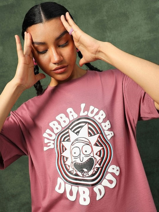 Women Oversized Graphic Cotton Drop-Shoulder T-Shirt Pakistan