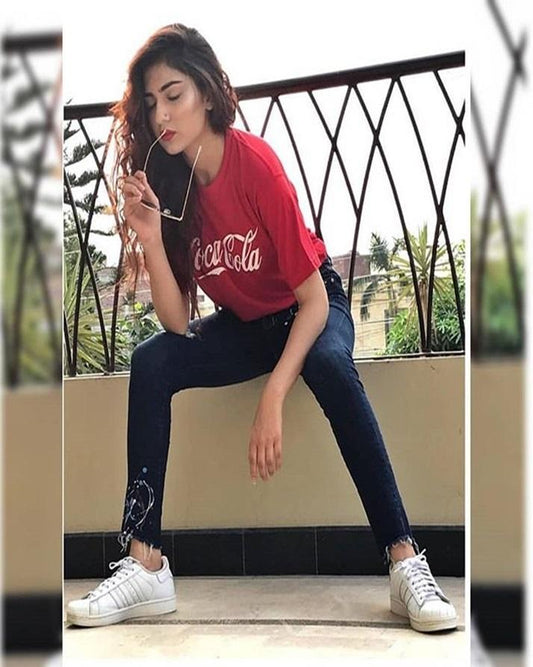 Red Coca Cola Cotton Printed T-Shirt For