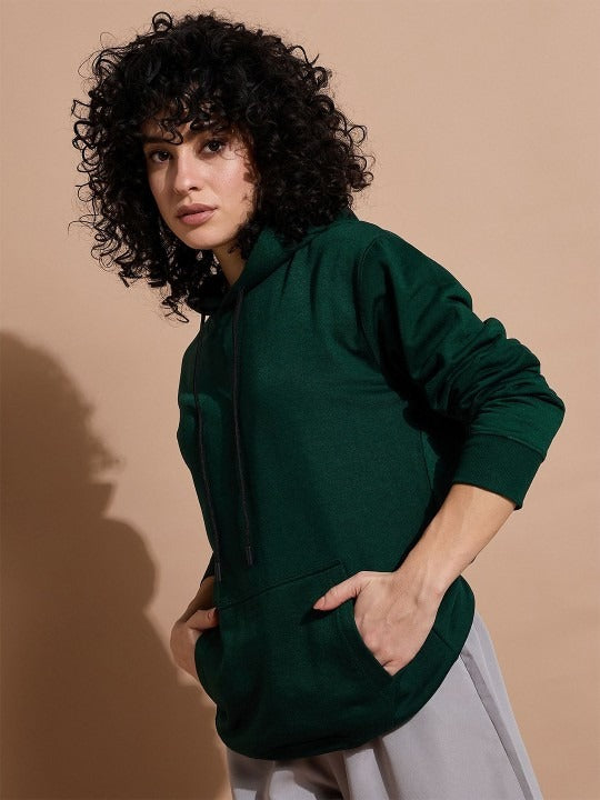 The Lifestyle Co. Women Loose Fit Hooded Olive Green Hoodie — Relaxed Zip Hoodie Pakistan