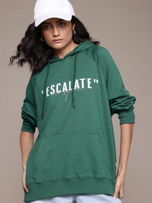 The Lifestyle Co. Printed Hooded Relaxed Olive Green Hoodie — Printed Relaxed Zip Hoodie Pakistan