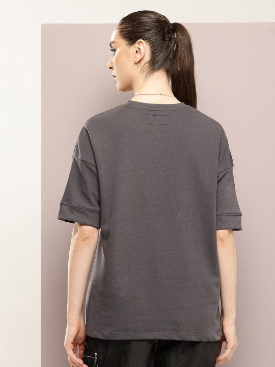 Women Oversized Drop Shoulder Ultra Soft Drapey Cotton Crew Neck T-Shirt – Trendy Casual Wear in Pakistan