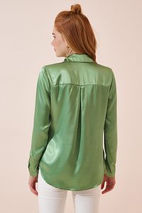 Peanut Green Women’s Silk Shirt – Light & Flowing Sophistication