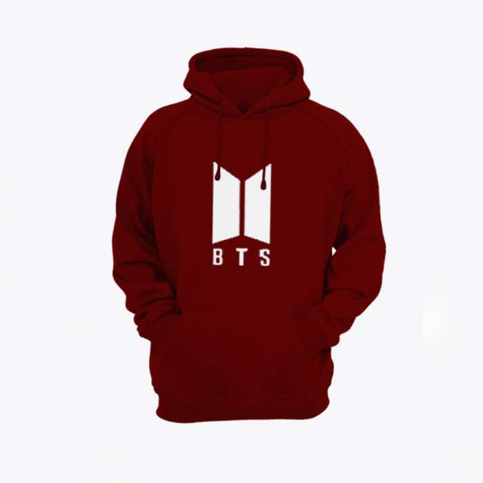 HB INDUSTRIES Maroon BTS Fleece Cotton Hoodie For womens