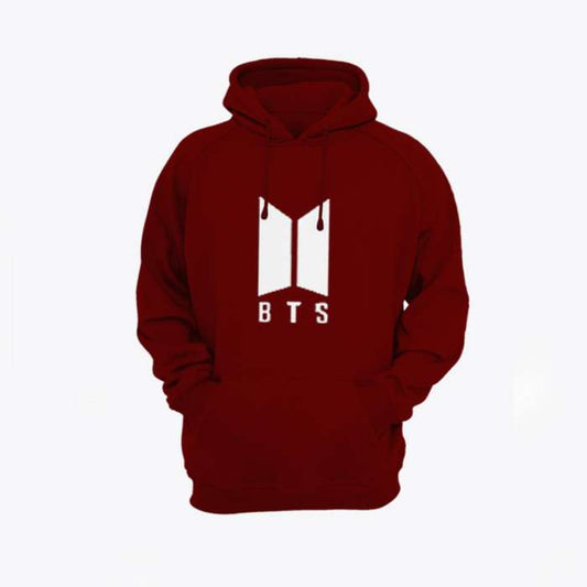 HB INDUSTRIES Maroon BTS Fleece Cotton Hoodie For womens