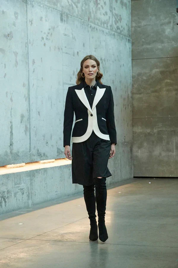 Ace Black Contrast Women Blazer
