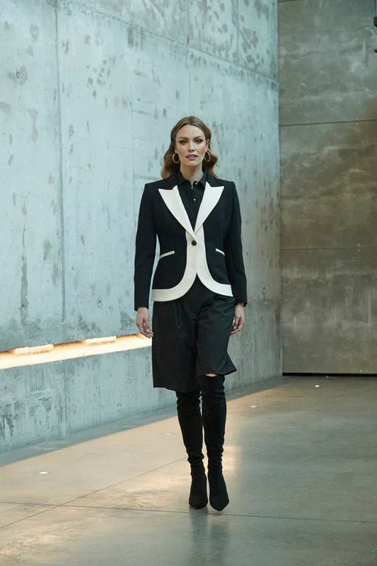 Ace Black Contrast Women Blazer