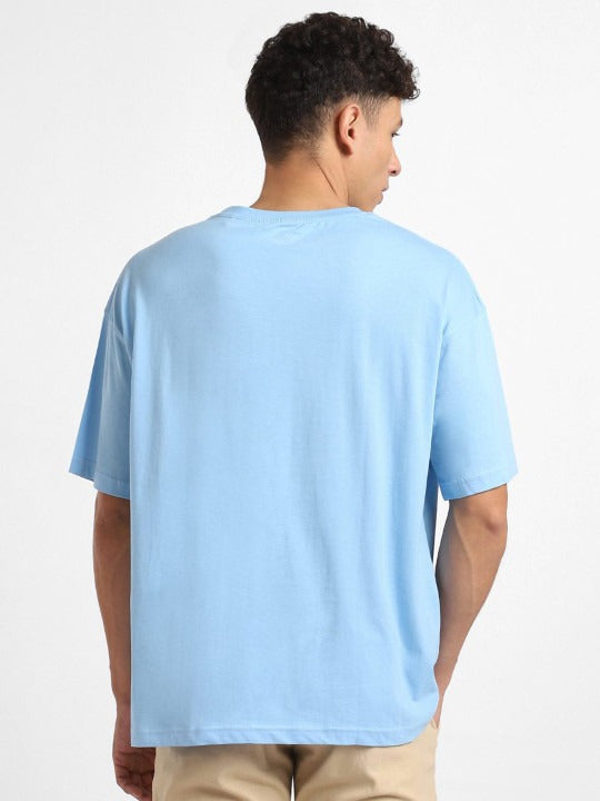 Round Neck Short Sleeves Oversized Cotton T-Shirt for Men in Pakistan – Breathable Summer Wear by DENIMS