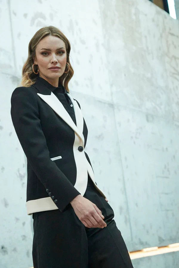 Ace Black Contrast Women Blazer