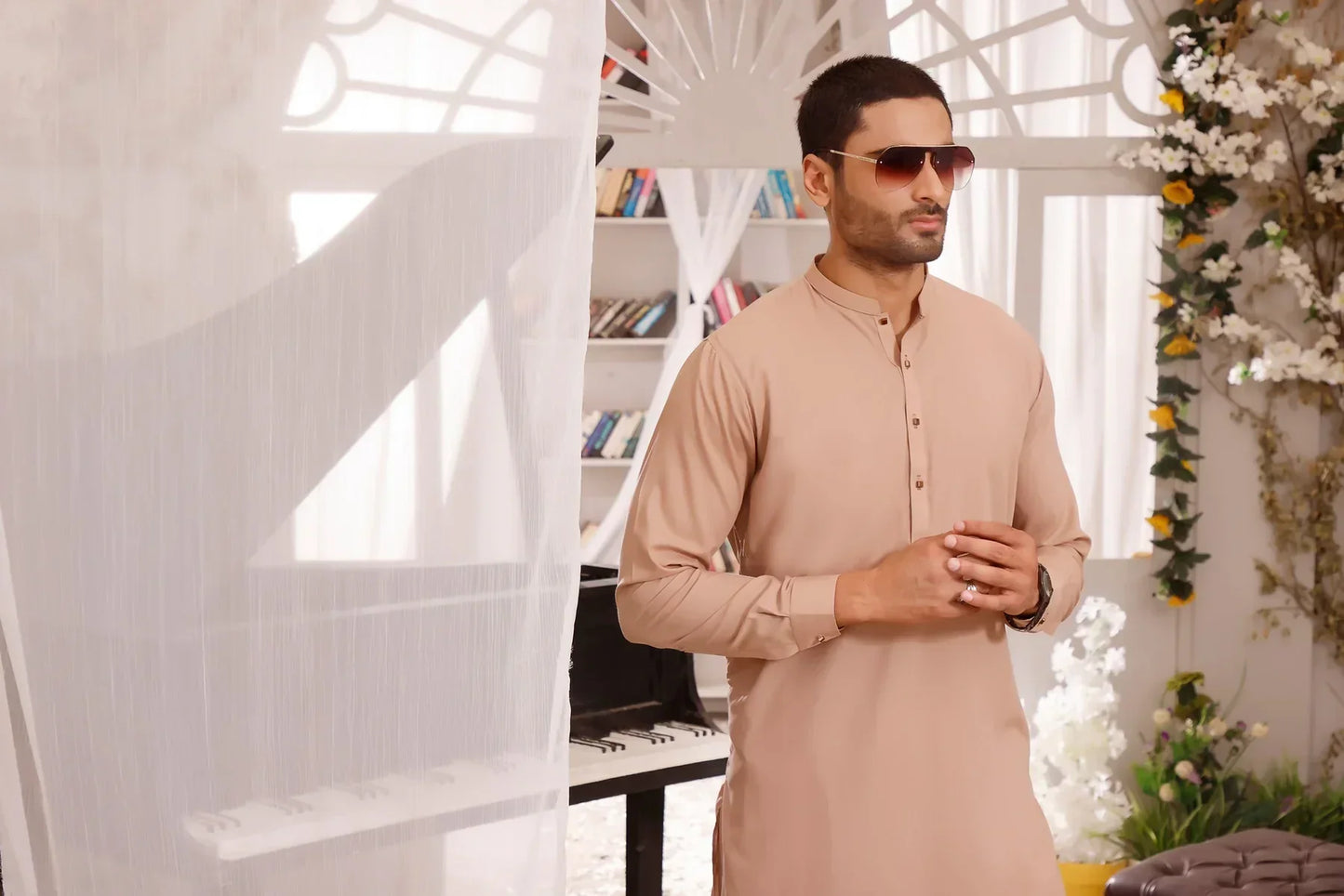 Stitched Shalwar Kameez in Stunning Beige