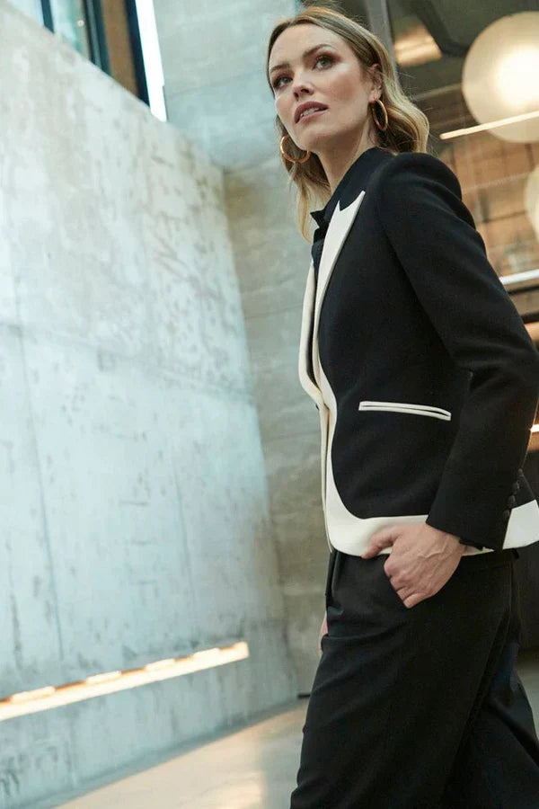 Ace Black Contrast Women Blazer