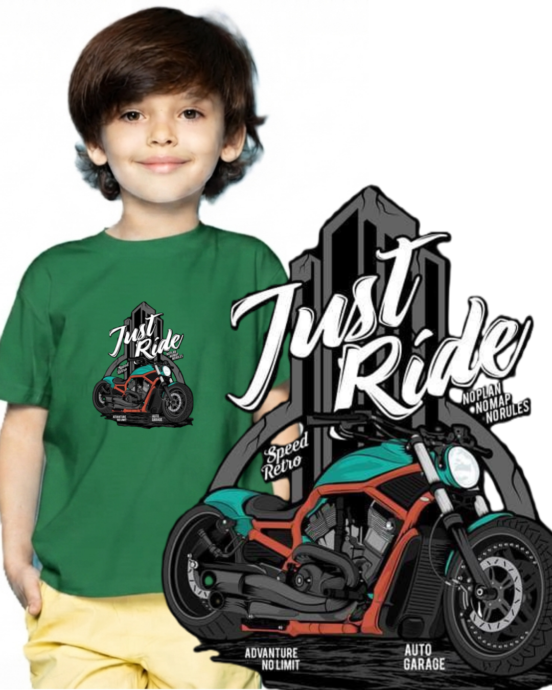 Chopper Bike Printed Kids T-shirt