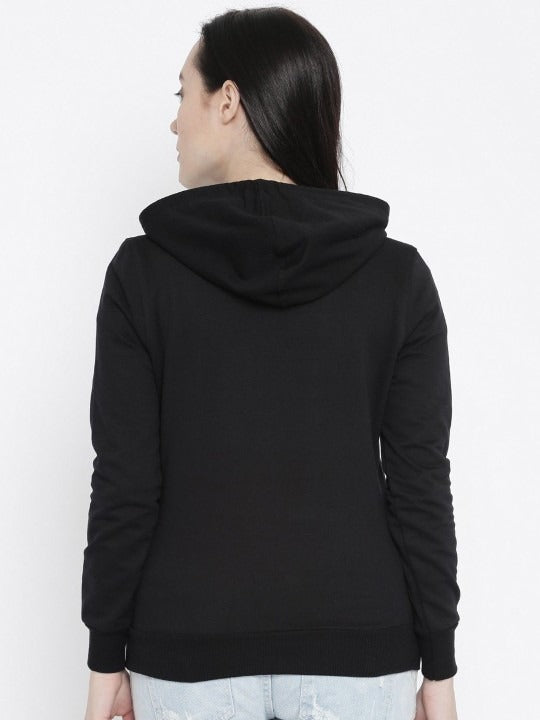 Women Cotton Hooded Neck Pullover Black Hoodie — Soft Cotton Pullover for Women Pakistan