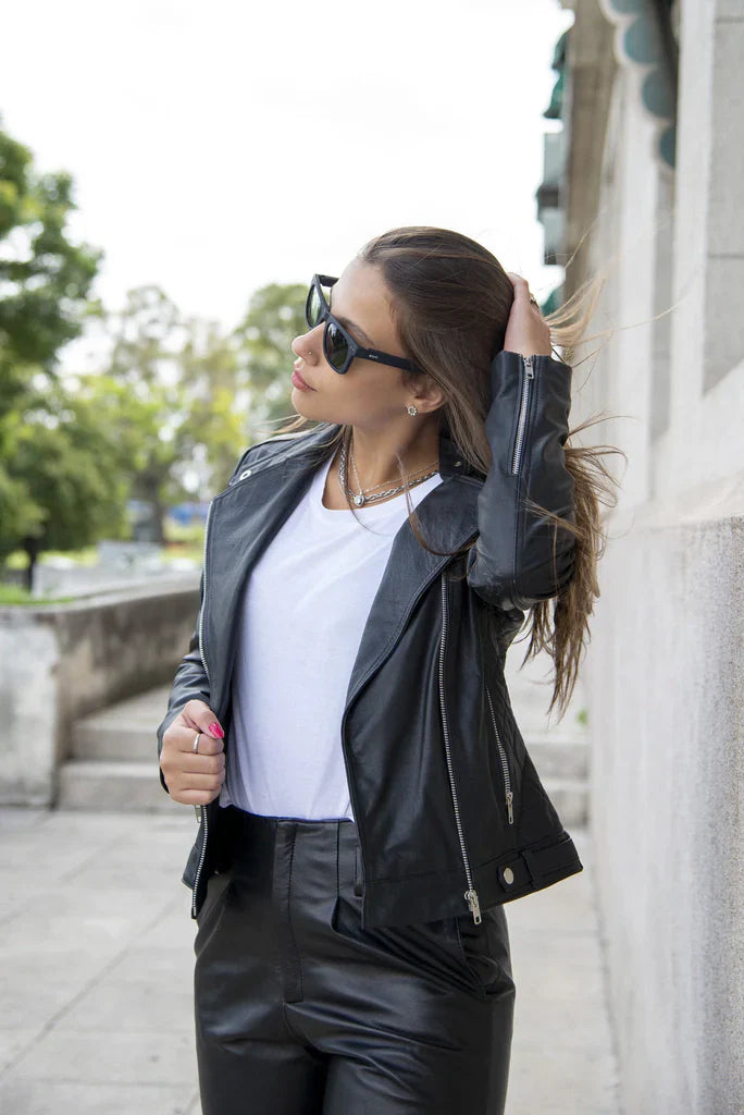 Black Onyx Women's Biker Leather Jacket