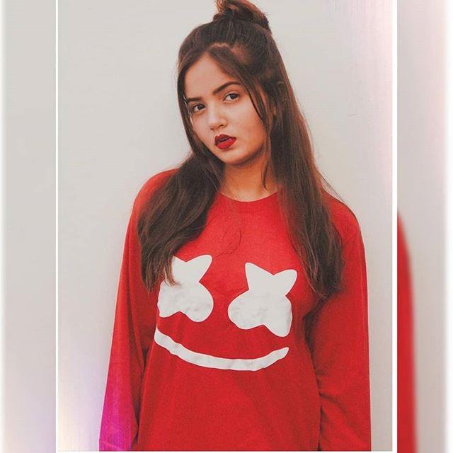 Red Marshmellow Cotton T-shirt For Womens