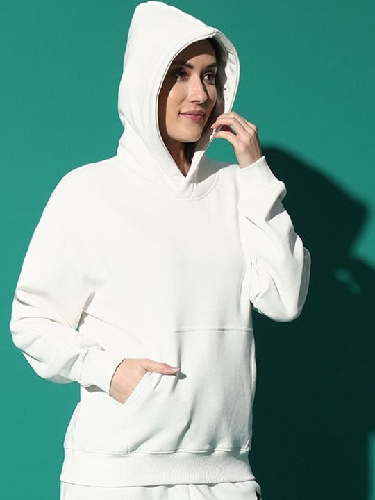 Women Anti Odour Hooded White Hoodie — Fresh & Comfortable Hoodie for Women in Pakistan